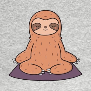 Lazy Kawaii Cute Sloth Loves Yoga T-Shirt